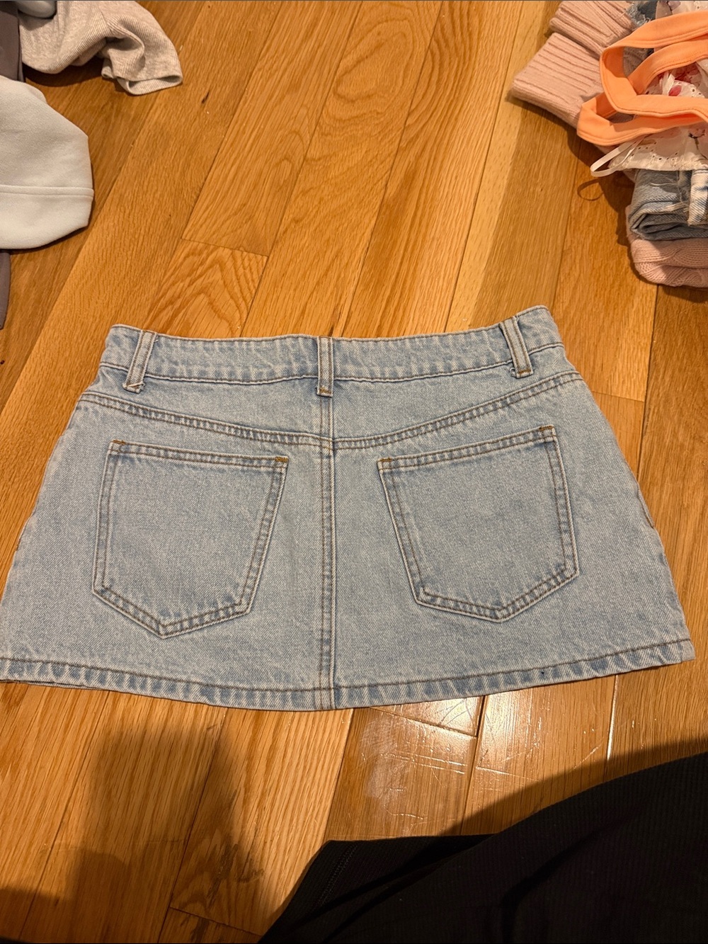 Edikted Light Wash Denim Mini Skirt - Classic Women's Jean Skirt - Picture 2 of 2
